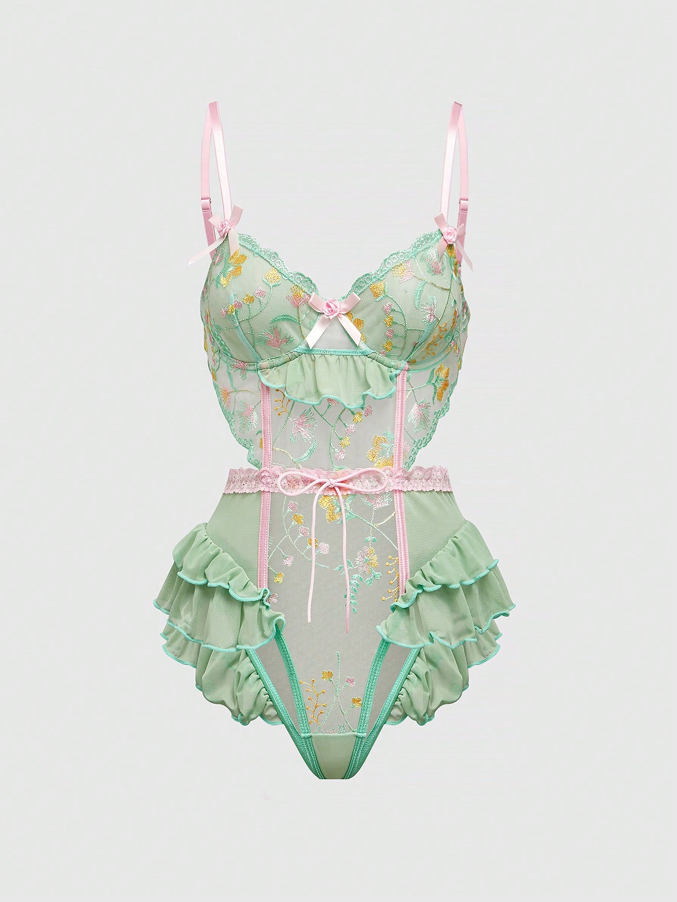 mio&rui♡ Our Kawaii Romantic Resort Floral Embroidery Ruffle Trim