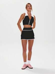 Musera Sport 女士运动背心 夏季网球吸湿排汗运动背心 适合球场、健身房等各种场合 - 黑色 - 查看 5