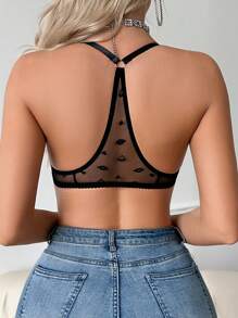 SHEIN Women's Sexy Heart Lace Front Closure Lingerie, Fashion Underwear