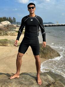 DAZY Conjunto vacacional de playa con estampado de letras de verano, hawaiano