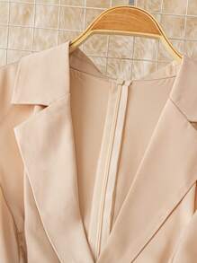 DreamSkyne Ärmellose Jumpsuit in Unifarbe in Große Größen, elegantes Design für den Sommer - Aprikosenfarben - Übersicht 3