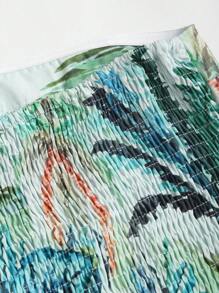 Sweetra 女士热带印花抹胸，休闲度假装 - 彩色 - 查看 4