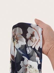 Ellevyn Plus Size Elegant Floral Print Dress,Navy Blue,Summer,Wedding Bridal Guest,Graduation Dresses For Women,Prom Party,Birthday,Graduation Outfit,Black - Multicolor - View 8