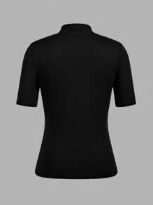 SHEIN EZwear 3件套女士休闲简约短袖高领汗衫套装 - 彩色 - 查看 9