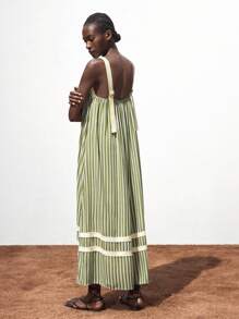 Maija Women Long Slip Dress, Fashionable For Summer Sage Green Dress Vacation Dress,Vacation Outfits,Vacation Outfits - Green - View 2