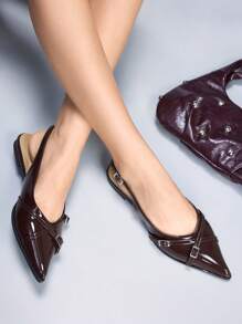 CUCCOO GRLICON Giày bệt phong cách Y2K dành cho nữ, phù hợp với phong cách Punk, Biker, cô gái cá tính, Halloween, Giáng sinh, trang phục dự tiệc - Cà phê nâu - Xem 3