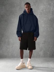 SUMWON Oversized Heavyweight Streetwear Hoodie - Royal Blue - View 3