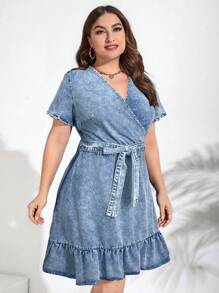 EMERY ROSE Lässiges Denim Kleid in Große Größen, Sommer