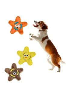 PETSIN 1 件可爱互动投掷玩具，带吱吱叫声，牛津布咀嚼玩具，耐用宠物牙齿清洁玩具，宠物用品，狗玩具，宠物追逐玩具 - 彩色 - 查看 8