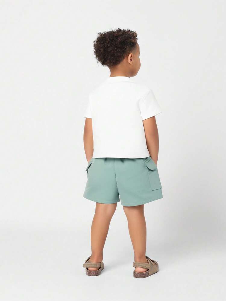 Palm Tree Logo T-Shirt & Elastic Shorts Co-Ord