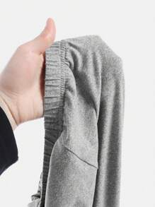 SHEIN Girlism 少女两件套街头时尚，百搭，日常，多功能，休闲运动，标语，图案，丝带，蝴蝶结装饰，合身喇叭裤，黑色/灰色，适合各种运动，返校，校园风格，春夏