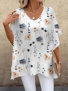 EMERY ROSE Áo cánh dệt kim cổ chữ V rộng rãi thoải mái cho nữ, phù hợp cho mùa hè - Nhiều màu - Xem 6