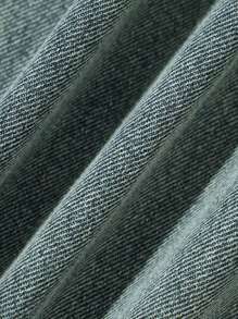 Quần jeans ống rộng túi rộng rãi thường ngày cho bé gái tuổi mới lớn, đa năng - Rửa trung bình - Xem 3