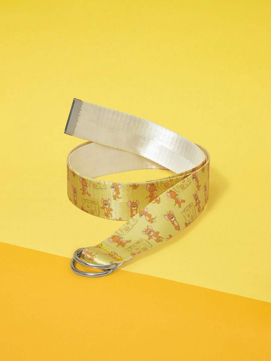 TOM & JERRY X SHEIN Fashionable & Cute Yellow Cheese Pattern Belt - Yellow - View 1