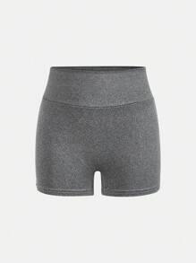SHEIN Girlism 4 件套 Tween 女童经典纯色高腰针织运动瑜伽短裤，适合春夏季日常休闲穿着 - 紫羅蘭色 - 查看 12