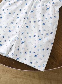 女童碎花荷叶边吊带连体衣 - 彩色 - 查看 5