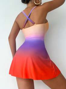 Swim Lushoire 1 pieza Traje de baño de una sola pieza de moda para mujer, apto para el verano - Multicolor - Ver 2