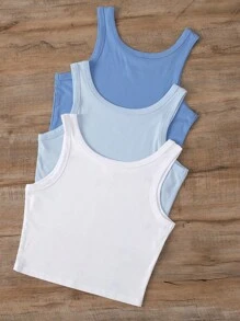 INAWLY 3件套女士圆领樱桃图案刺绣吊带背心