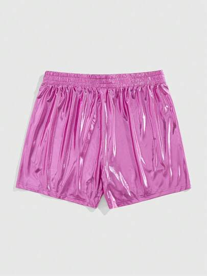 Street Life Shorts de sport brillants de couleur unie pour hommes
