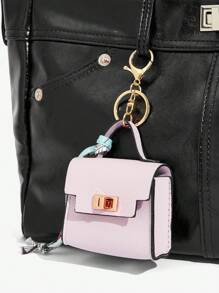 SHEIN SXY Móc khóa mini Mặt dây chuyền Ví đựng tiền xu di động Túi đựng tai nghe Phụ kiện - Hồng - Xem 2