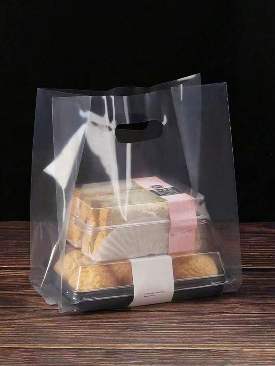 20 个带手柄的透明礼品袋，透明塑料购物袋，坚固耐用，适用于母亲节、婚礼、生日、毕业典礼、新娘送礼会、派对用品、购物 - 無色 - 查看 1