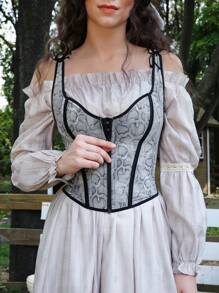 SHEIN Myrelith 1 pieza Sujetador moldeador con cremallera frontal y estampado de piel de serpiente para mujer