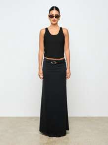 AiiRZ Professional Classic Fitted Tank Top Scoop Neck Summer Basic Layer Essential Workout Athleisure Cami Basic Wardrobe Staple - Black - View 3