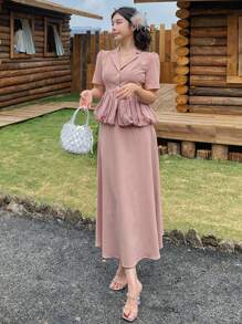 DAZY Conjunto de dos piezas para mujer para uso diario - Rosa - Ver 3