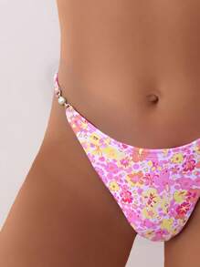 Swim Mod Women Summer Beach Floral Print Sexy Bikini Set, Print Design Random - Multicolor - View 4