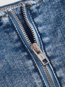 SHEIN MOD 女式方领不对称下摆无袖牛仔衬衫