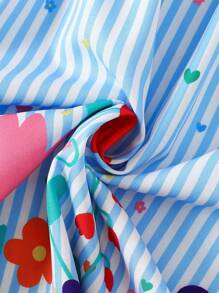 Sparklyn Young Girls Floral Print Casual/Holiday Spaghetti Strap A-Line Dress - Blue - View 8