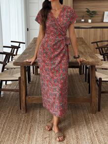 Elouméa Váy dài ngang gối in họa tiết ngẫu nhiên cho nữ - Nhiều màu - Xem 5