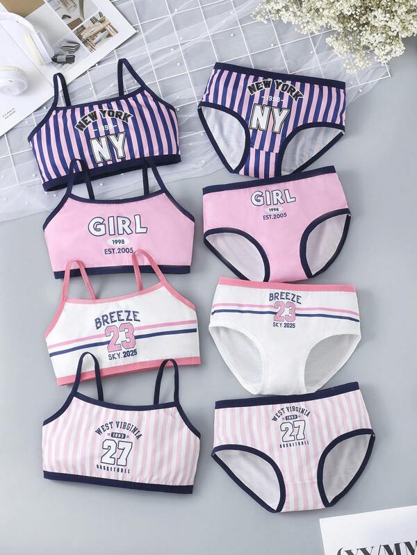 8 pièces/set Jeune fille Développer fine bretelle combinaison soutien-gorge