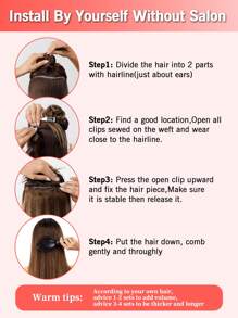 Red Clip In Hair Extensions Real Human Hair 1Pc 5 Clips Remy Human Hair Clip In Extensions Soft Body Wave For Women Red Hair Extensions Halloween Costumes - SRed - View 11