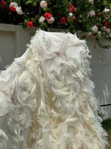 SHEIN EZwear Lässiges Kleid in Große Größen mit Quasten und Blumen Dekor