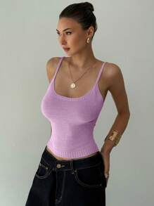 Aloruh Top de tirantes de punto de mujer con espalda descubierta y atar, ropa para vacaciones