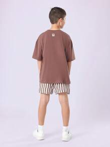 SUMWON Rewrite Style Summer T-Shirt Short Set Beach Vacation Holiday Outerwear Street Fashion Athletic Teen Daily Comfortable Cotton Blend Relaxed