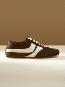 CUCCOO EASI Brown Suede Flat Women's Casual Sneakers - Coffee Brown - View 7