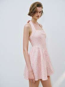 SHEIN LUNE 春季新款女士露背无袖优质短款连衣裙 - 藕粉色 - 查看 5