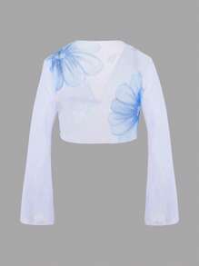 Swim Oasis 4件套新款夏季时尚热带花卉印花比基尼女士沙滩度假泳衣套装