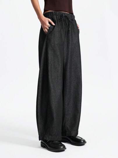 LYSMO 女士黑色休闲牛仔裤，时尚款式，适合夏季