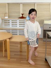 Dazy Kids Young Girls Casual Bowknot Stylish Cardigan, Summer - Yellow - View 1