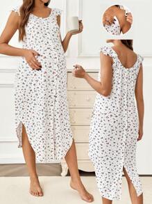 Modmama Bekleidung für Geburt und Entbindung Pyjama Pyjama-Kleid Loungewear Nachthemd Bademantel Nachtwäsche Unterwäsche & Nachtwäsche Pyjama Set