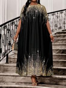 Fleurora Primavera e verão elegante festa coquetel concerto/festival de música colorido tecido decote redondo vestido de baile uma peça manga longa manga curta vestidos plus size aniversário e eventos vestidos festival plus size roupas de verão roupas femininas trajes de festival de verão trajes de festival para mulheres roupas de verão femininas trajes de verão para mulheres vestidos de verão para mulheres - Multicolorido - Ver 7
