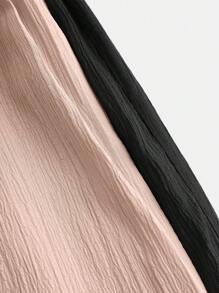 SHEIN 2 件套青少年女孩休闲梭织纹理蝴蝶结宽松阔腿裤，休闲度假风格