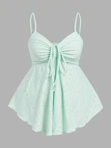 SHEIN EZwear 1pc Women's Lime Green Knit Cami Tank Top, Summer Holiday - Lime Green - View 1