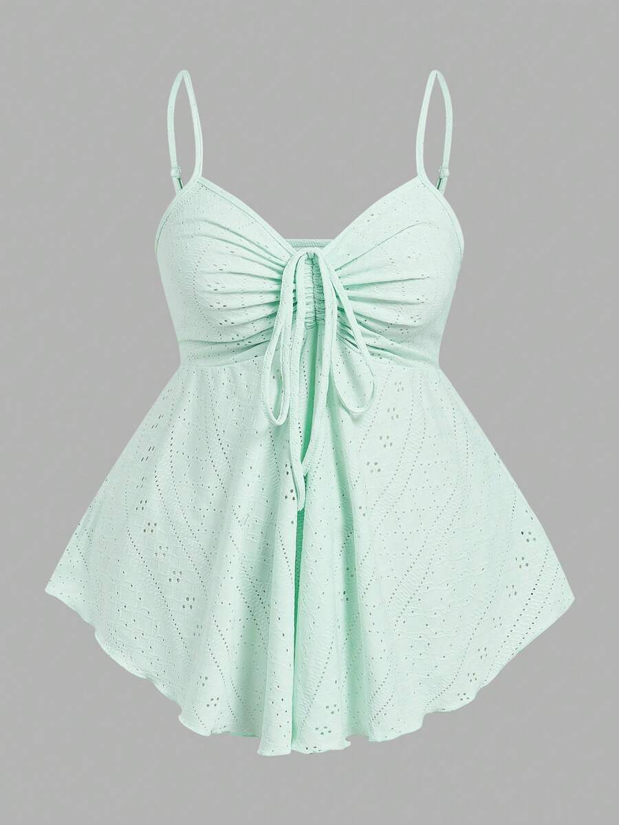 SHEIN EZwear 1pc Women's Lime Green Knit Cami Tank Top, Summer Holiday - Lime Green - View 1