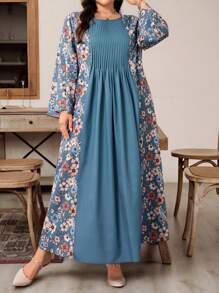 Al Najma Vestito casual semplice a maniche lunghe, adatto per l''estate, disponibile in taglie comode