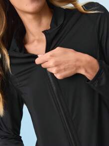 In My Nature Outdoor Hiking Splice Breathable Long Sleeve Jacket ,Women's Fall & Winter Cycling Outdoor Jacket  Women's Casual & Outdoor Running Jacket Outdoor Hiking Jacket Women's Casual Jacket,  Thermal Thick Warm Jacket - Black - View 4