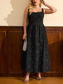 Vintamour Plus-Size Black Dress For Ladies, Long Elegant Dress, European-Style Retro Elegant Ladies' Dress,Summer Sleeveless Dress Sun Dresses For Women Sundress,Birthday Dresses For Women - Black - View 3